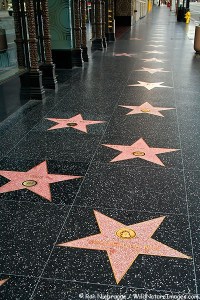 Stars on the Hollywood Walk of Fame, Hollywood Boulevard, Hollywood, Los Angeles, California.